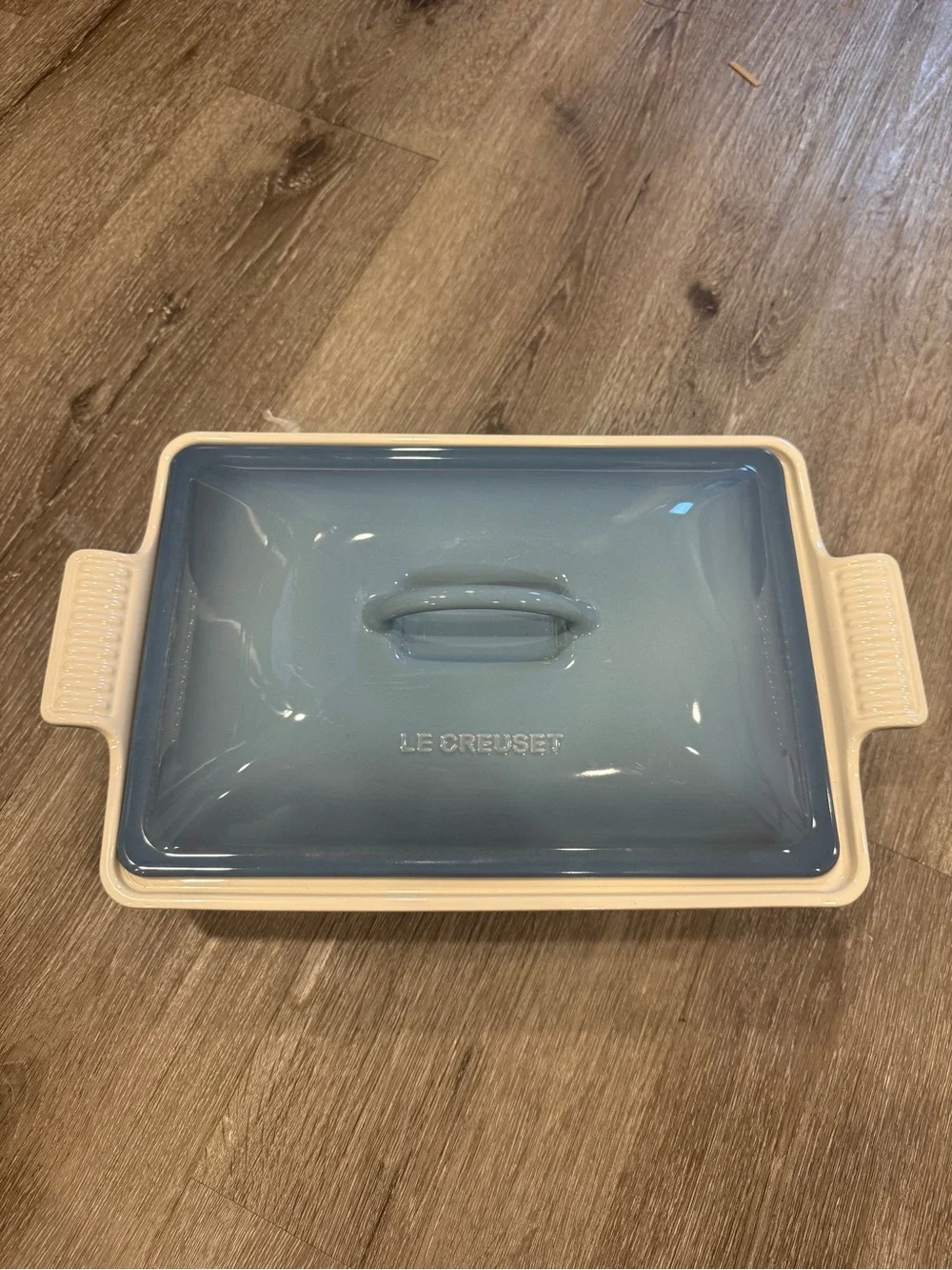 Le Creuset Heritage 4-Qt. Chambray Rectangular Casserole Dish with Lid Brand New